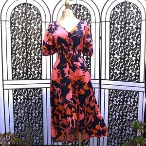 Anthropologie Abel The Label Vacation Dress, High Low Floral  Print, Size L